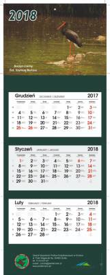 Kalendarz trójdzielny na rok 2018
